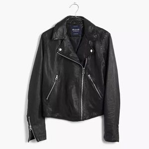Madewell Washed Leather Motorcycle Jacket Size XS